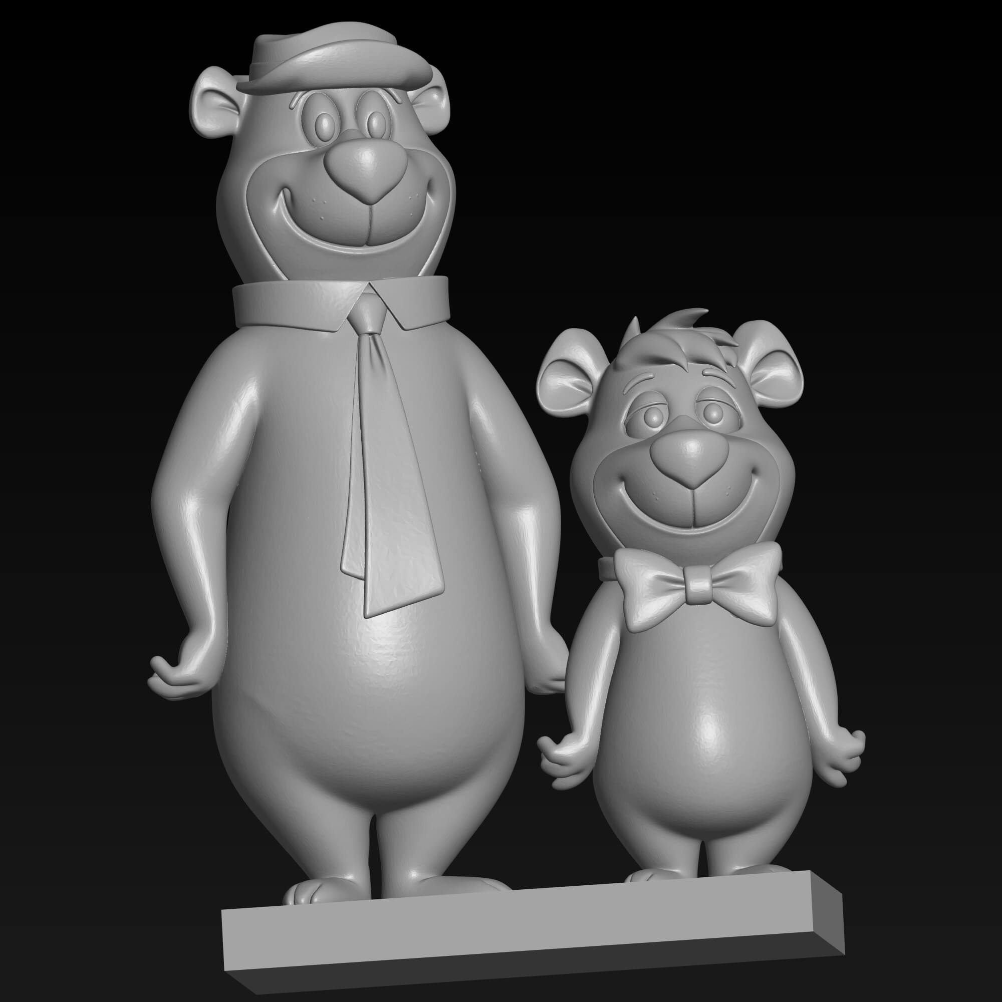 Yogi Bear and Boo-Boo Bear FDM 3D Printable STL File 3D Model