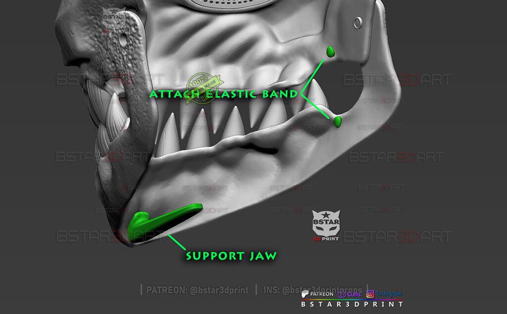 Alex Terrible Mask Movable Jaw - Grizzly Slaughter to Prevai 3D Model