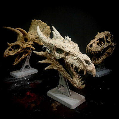 Ancient Bone Dragon Head Skull Moveable Jaw