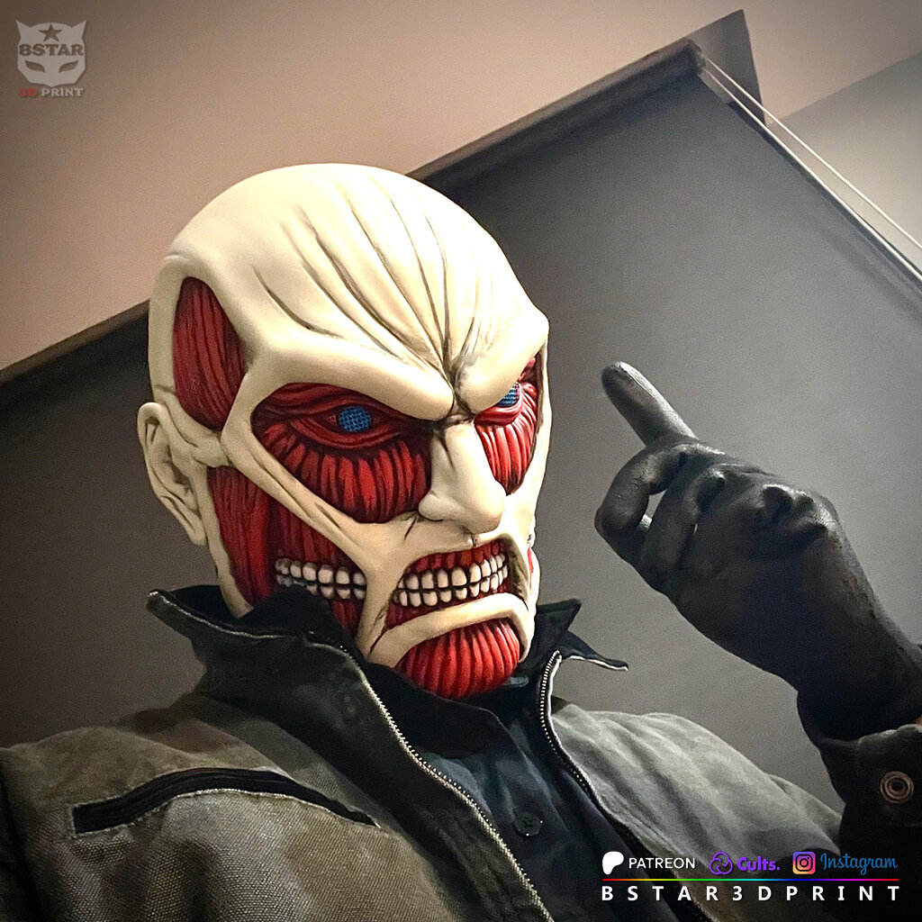 Colossal Titan Mask - Attack on Titan Anime Cosplay 3D Model