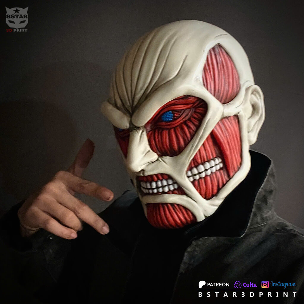 Colossal Titan Mask - Attack on Titan Anime Cosplay 3D Model