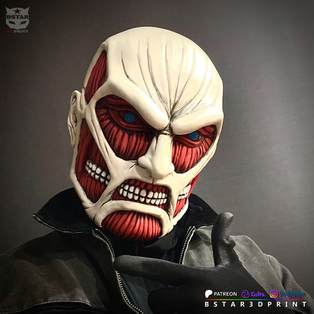 Colossal Titan Mask - Attack on Titan Anime Cosplay 3D Model