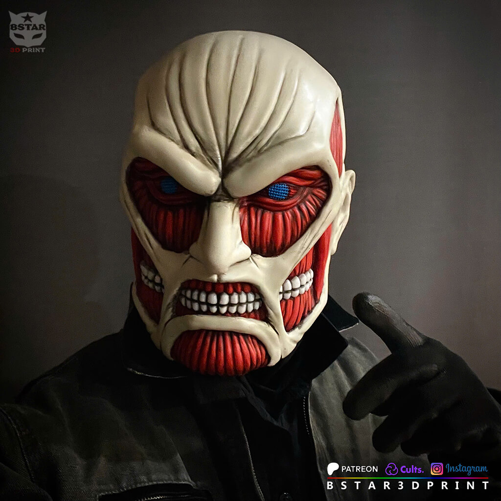 Colossal Titan Mask - Attack on Titan Anime Cosplay 3D Model