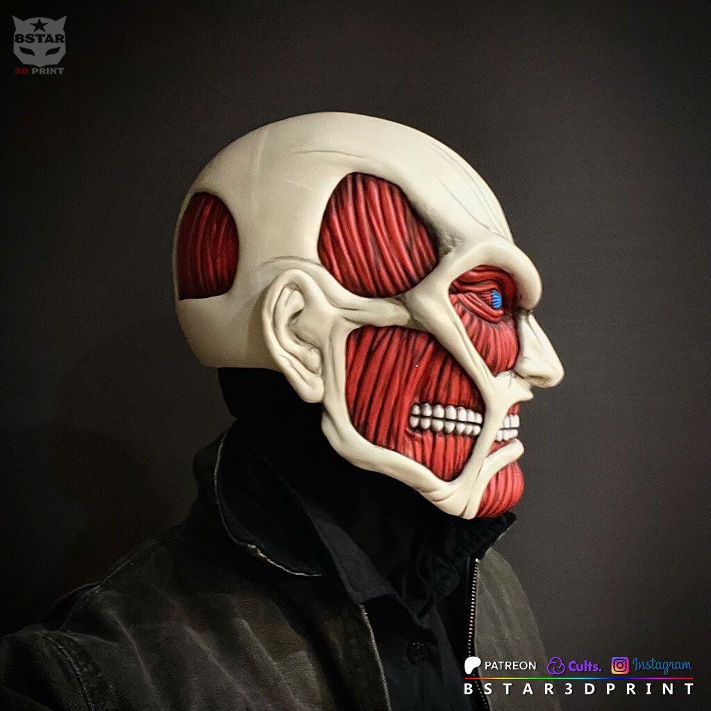Colossal Titan Mask - Attack on Titan Anime Cosplay 3D Model