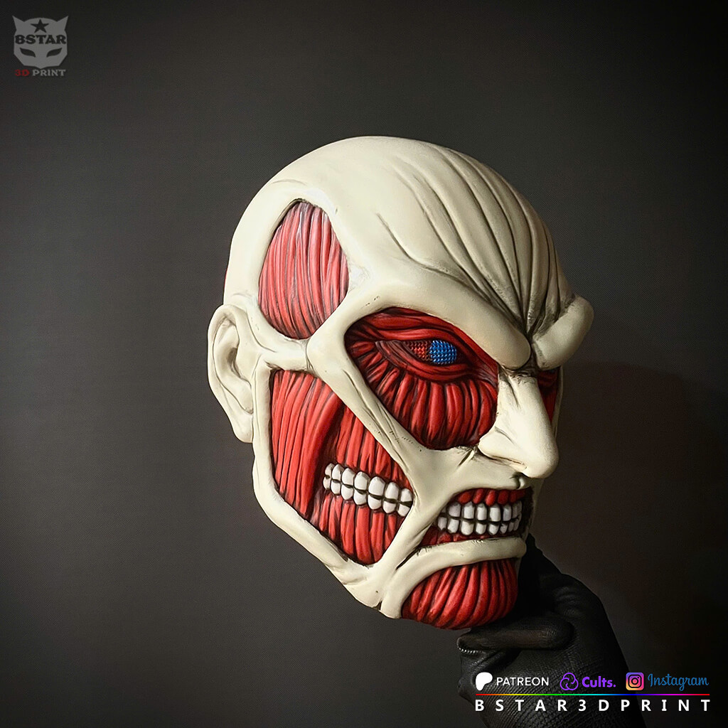 Colossal Titan Mask - Attack on Titan Anime Cosplay 3D Model
