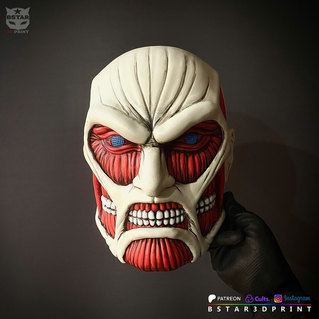 Colossal Titan Mask - Attack on Titan Anime Cosplay 3D Model