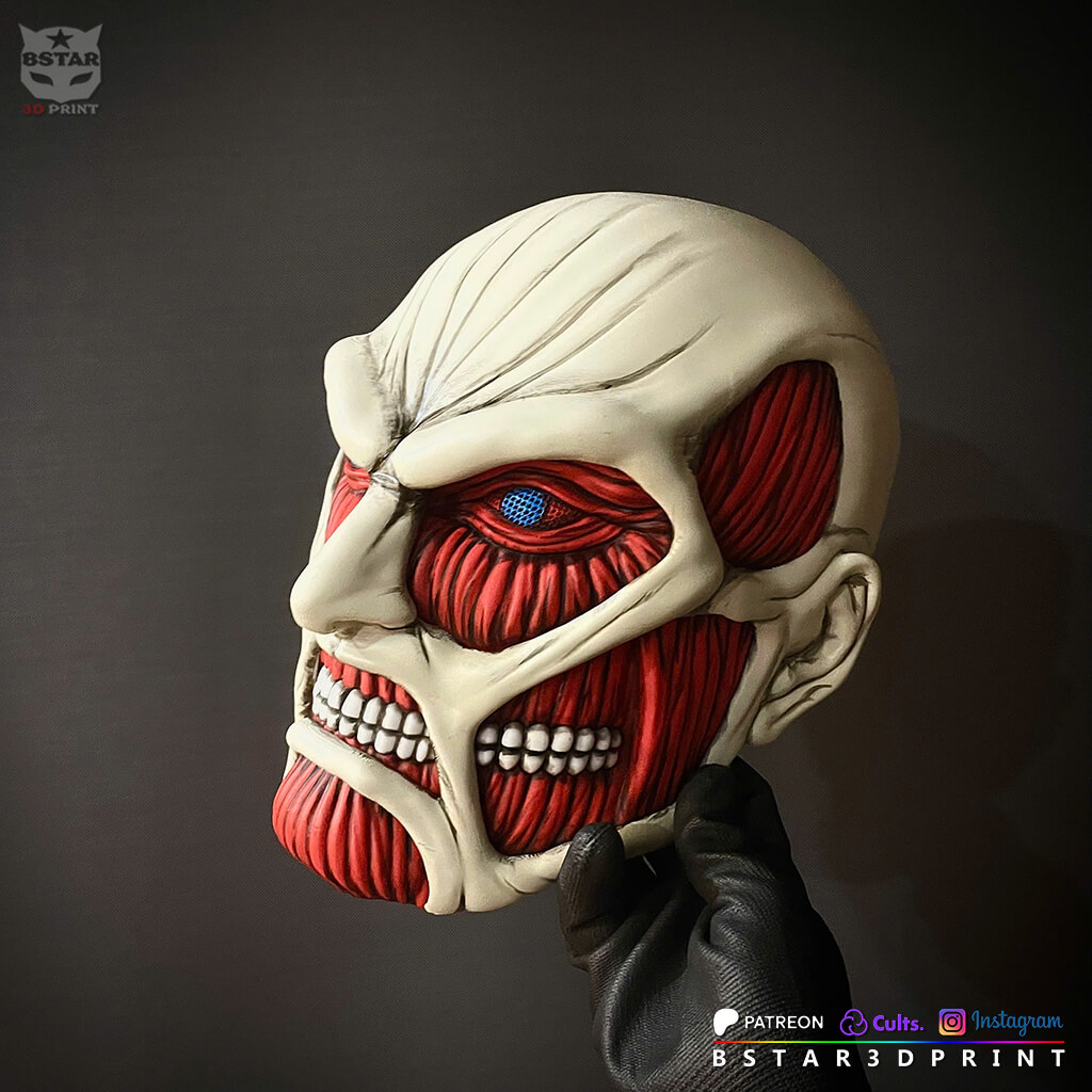 Colossal Titan Mask - Attack on Titan Anime Cosplay 3D Model