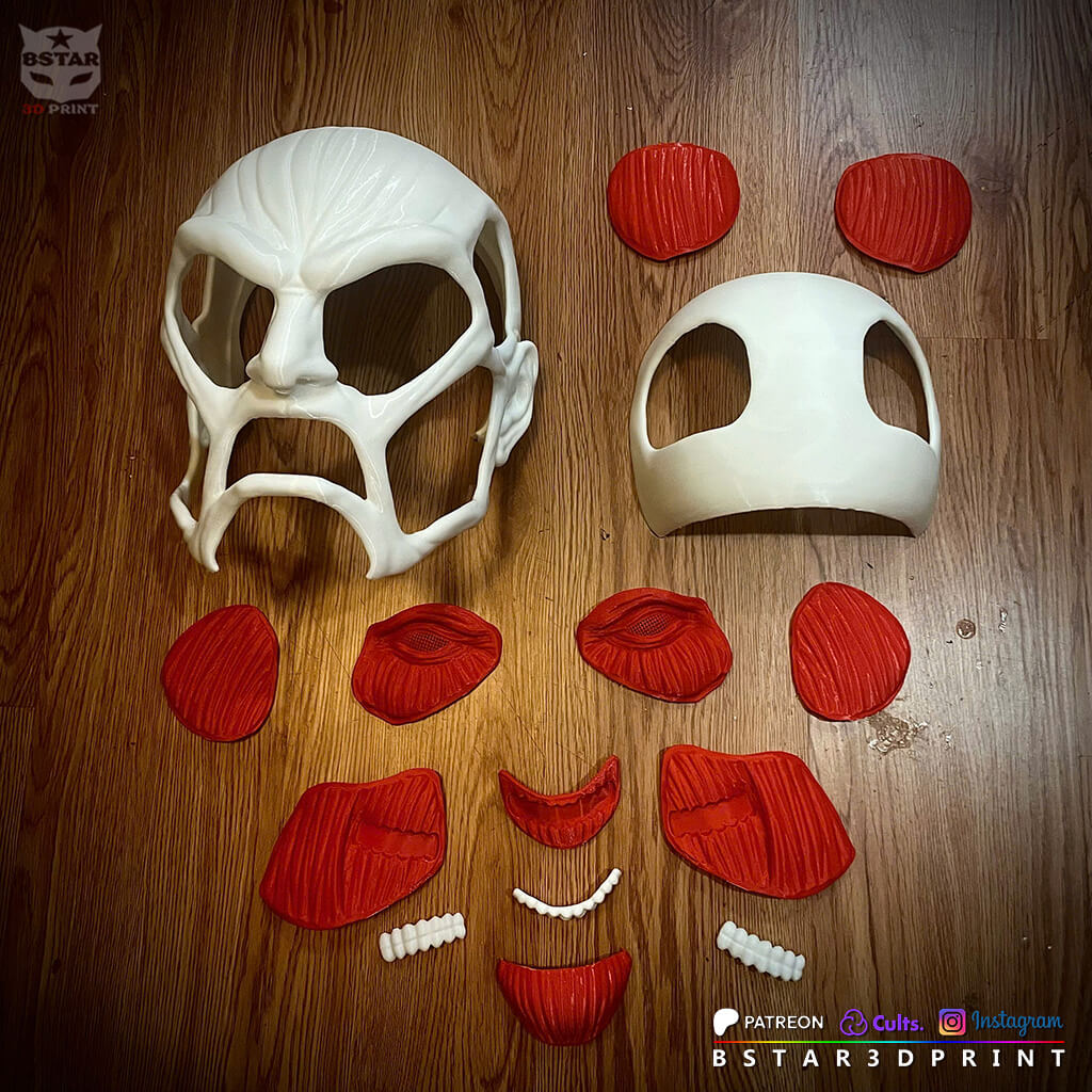 Colossal Titan Mask - Attack on Titan Anime Cosplay 3D Model