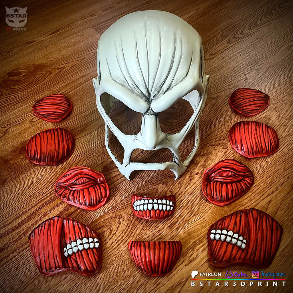 Colossal Titan Mask - Attack on Titan Anime Cosplay 3D Model