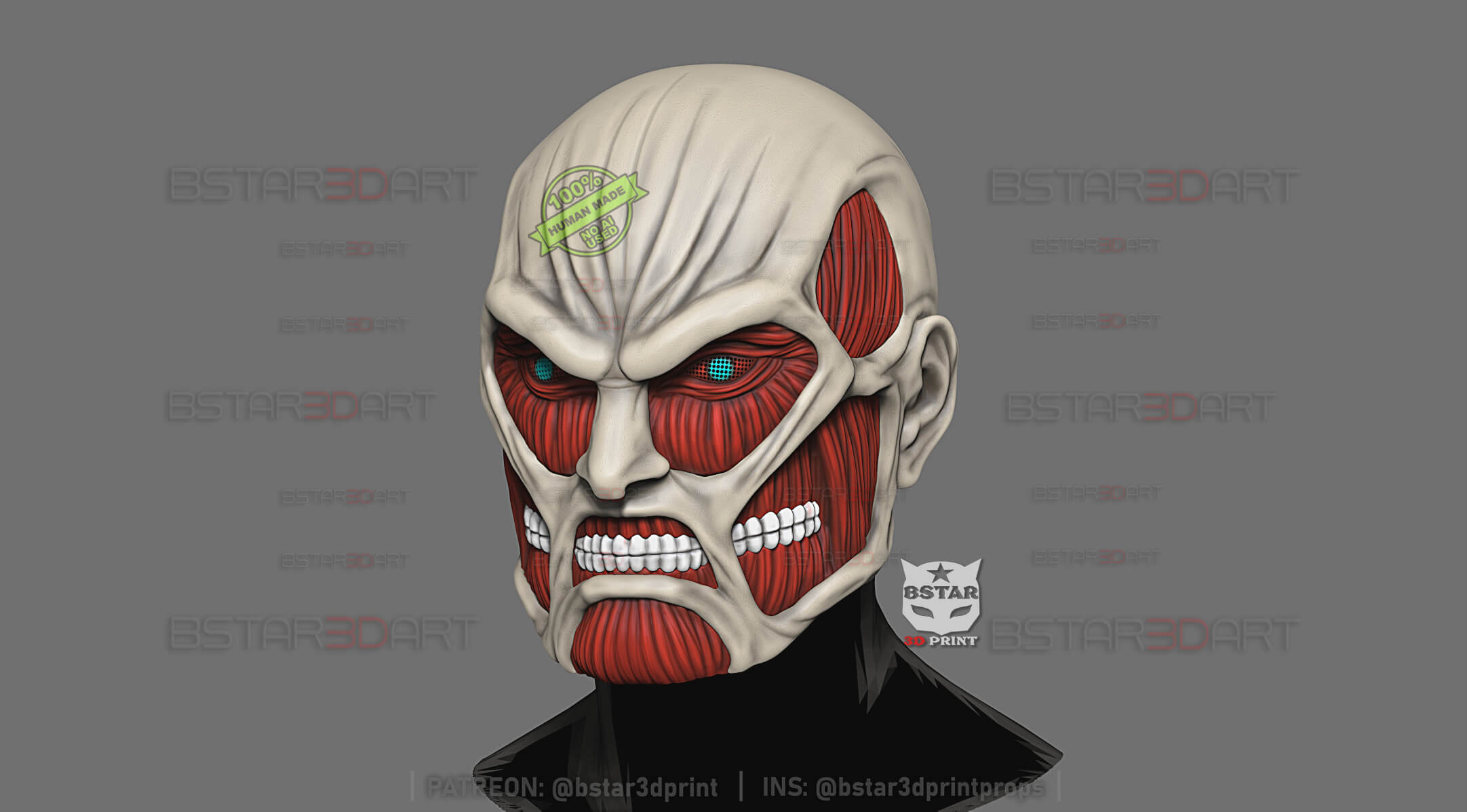 Colossal Titan Mask - Attack on Titan Anime Cosplay 3D Model
