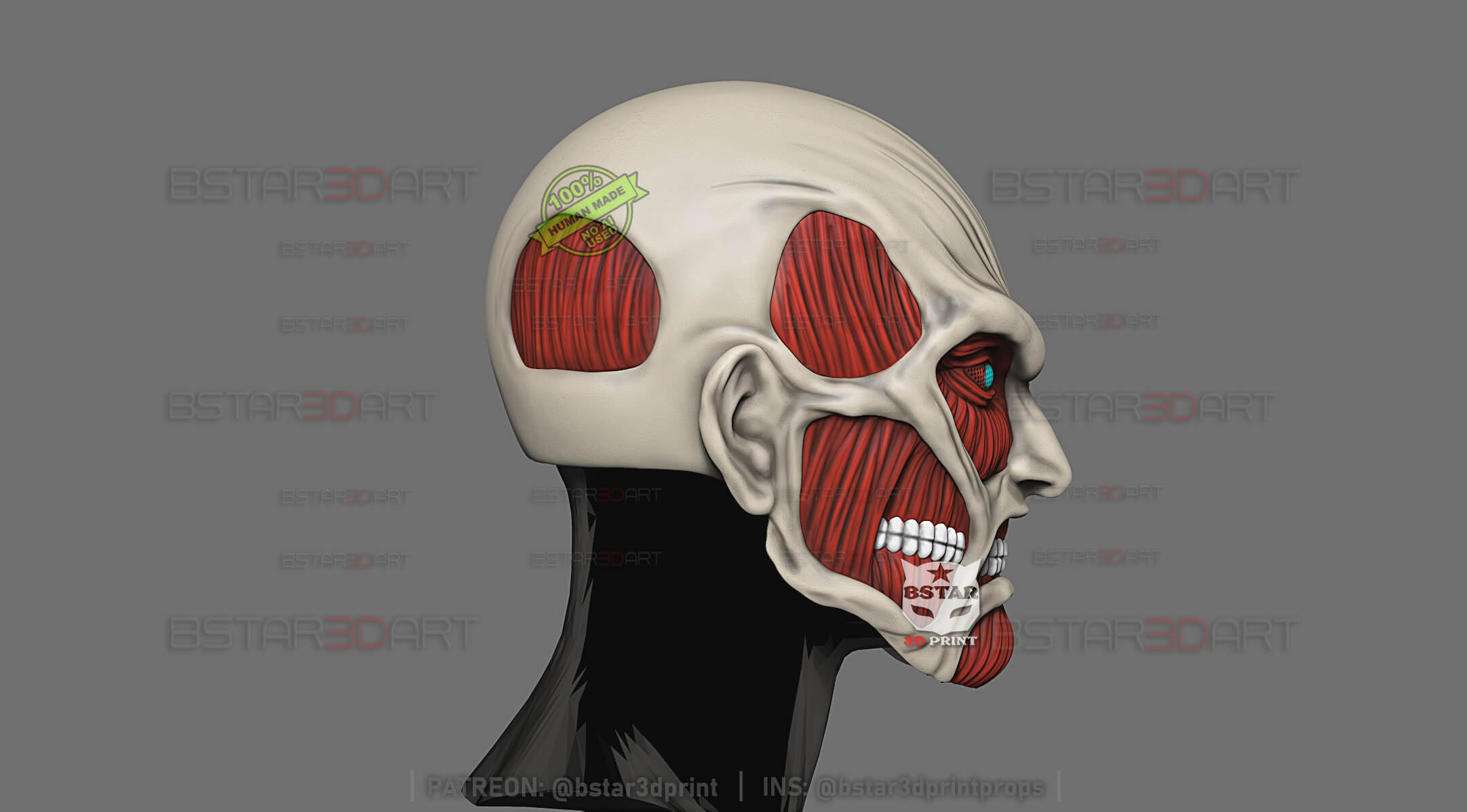 Colossal Titan Mask - Attack on Titan Anime Cosplay 3D Model