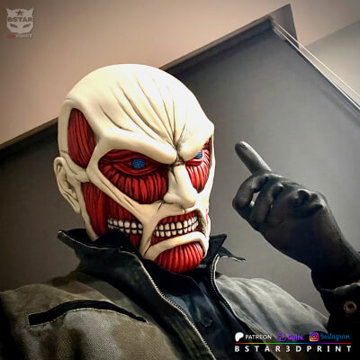 Colossal Titan Mask - Attack on Titan Anime Cosplay 3D Model