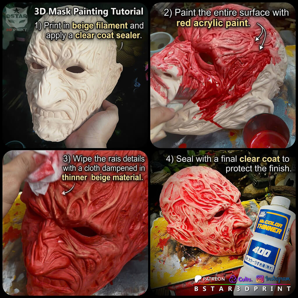 Freddy Krueger Wearable Mask - A Nightmare on Elm Street 3D Model