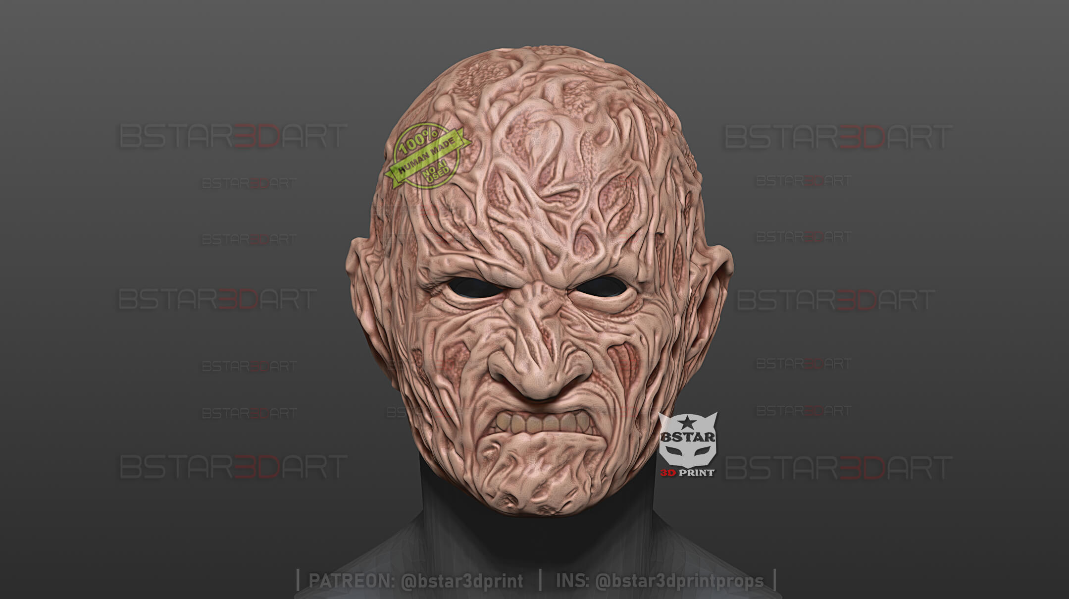Freddy Krueger Wearable Mask - A Nightmare on Elm Street 3D Model