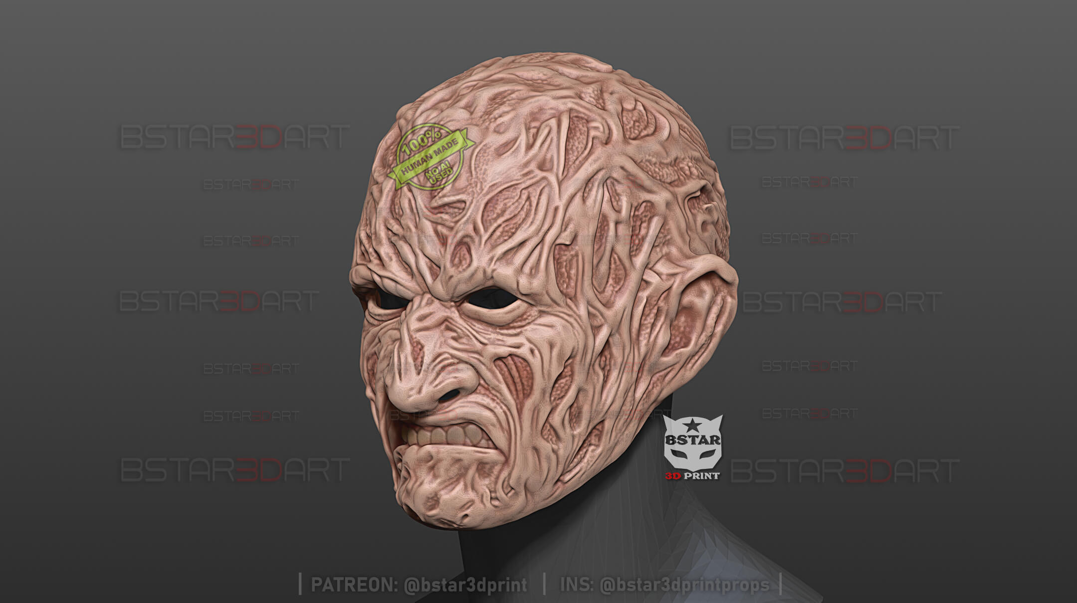 Freddy Krueger Wearable Mask - A Nightmare on Elm Street 3D Model