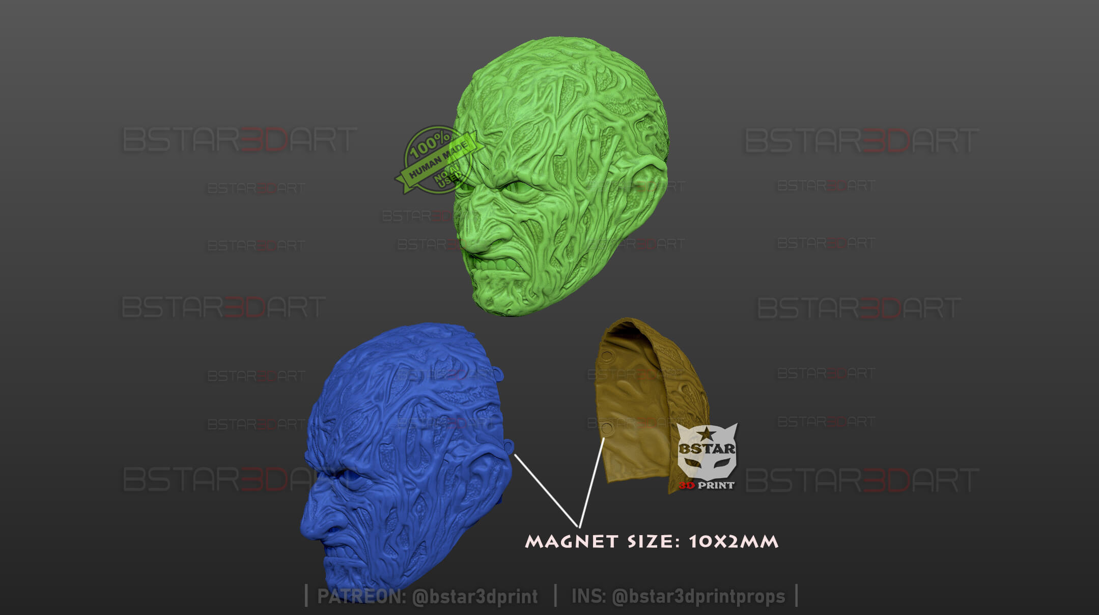 Freddy Krueger Wearable Mask - A Nightmare on Elm Street 3D Model