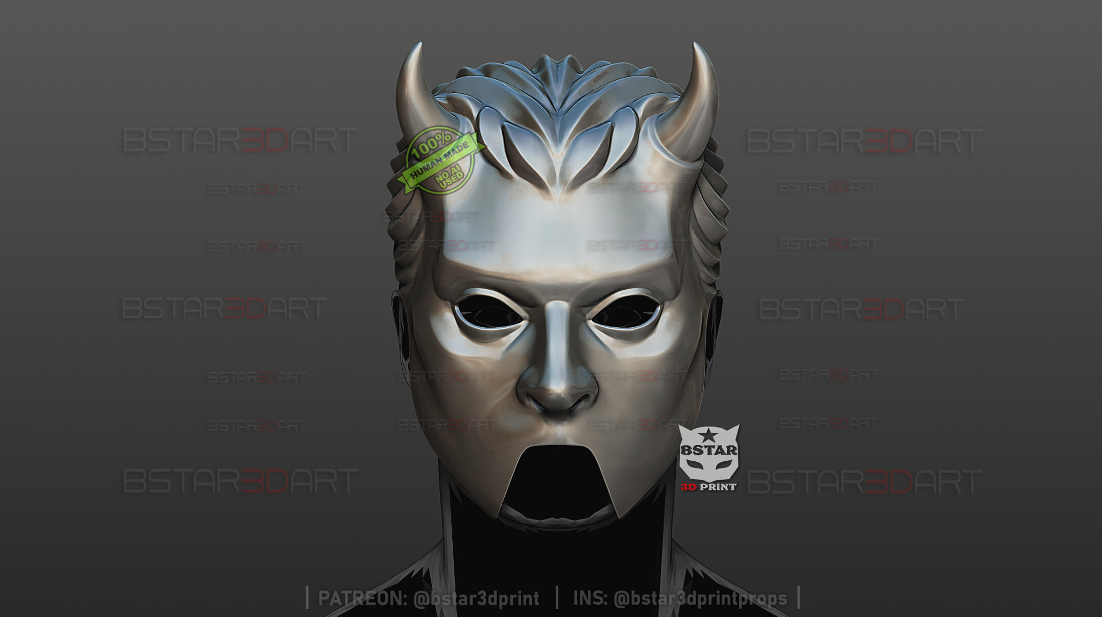 Ghost Band Prequelle Nameless Ghoul Mask HLW Cosplay 3D Model