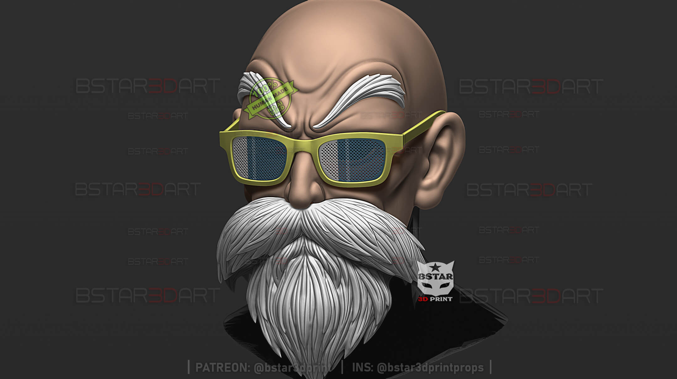 Kame Sennin Master Roshi Helmet Dragon Ball Z Cosplay 3D Model