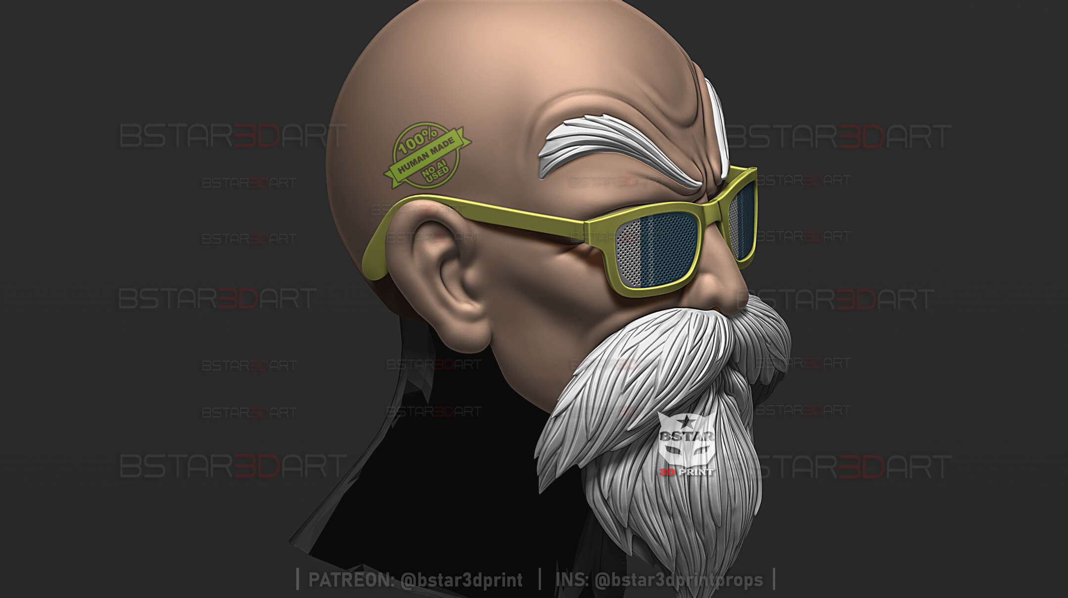 Kame Sennin Master Roshi Helmet Dragon Ball Z Cosplay 3D Model