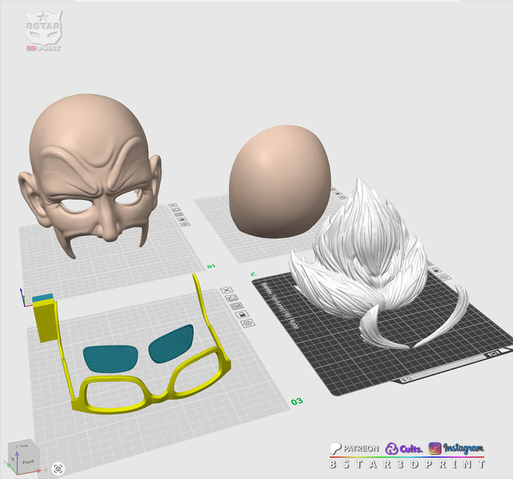 Kame Sennin Master Roshi Helmet Dragon Ball Z Cosplay 3D Model