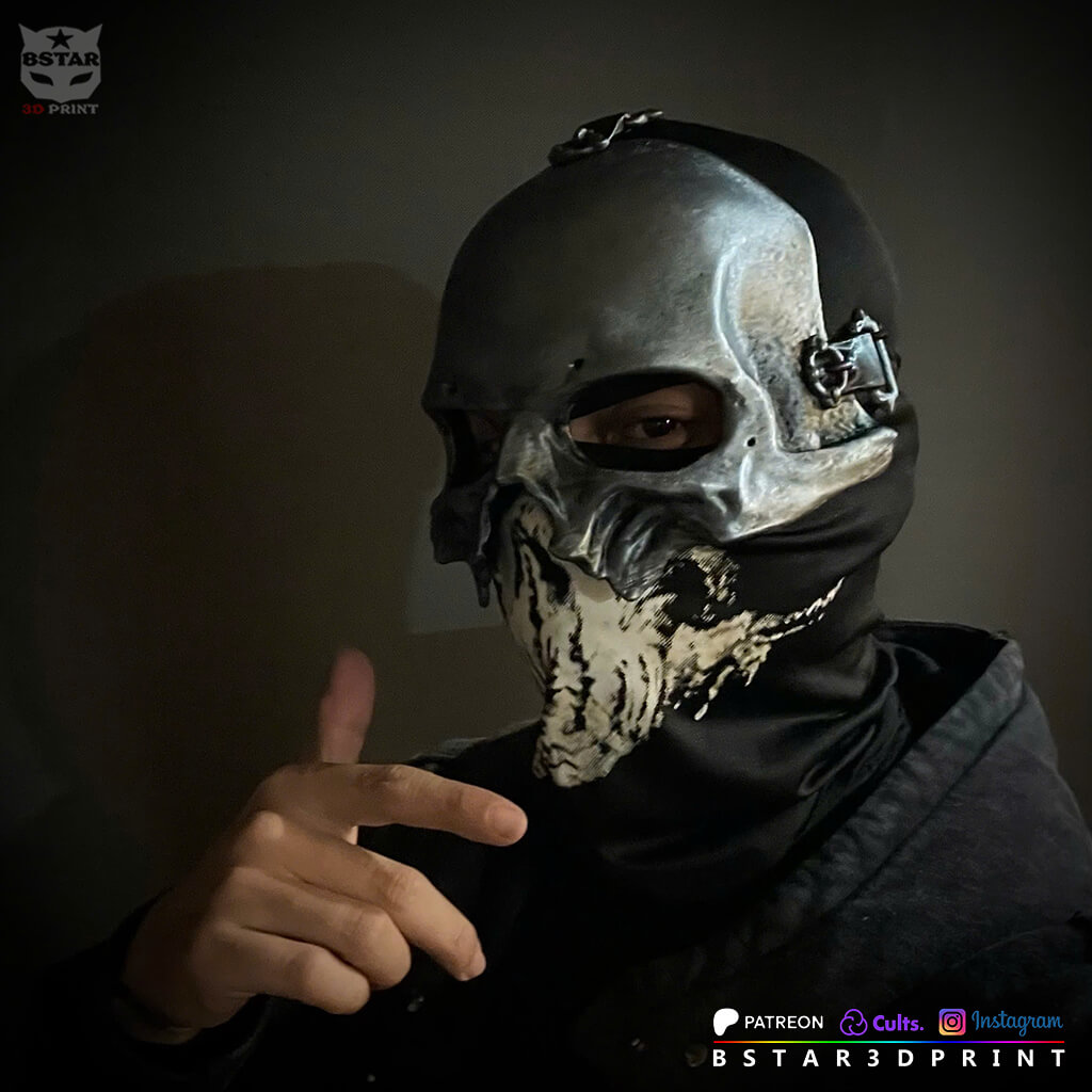 Papa V Skull Half Mask &ndash Ghost Band Inspired Cosplay H 3D Model