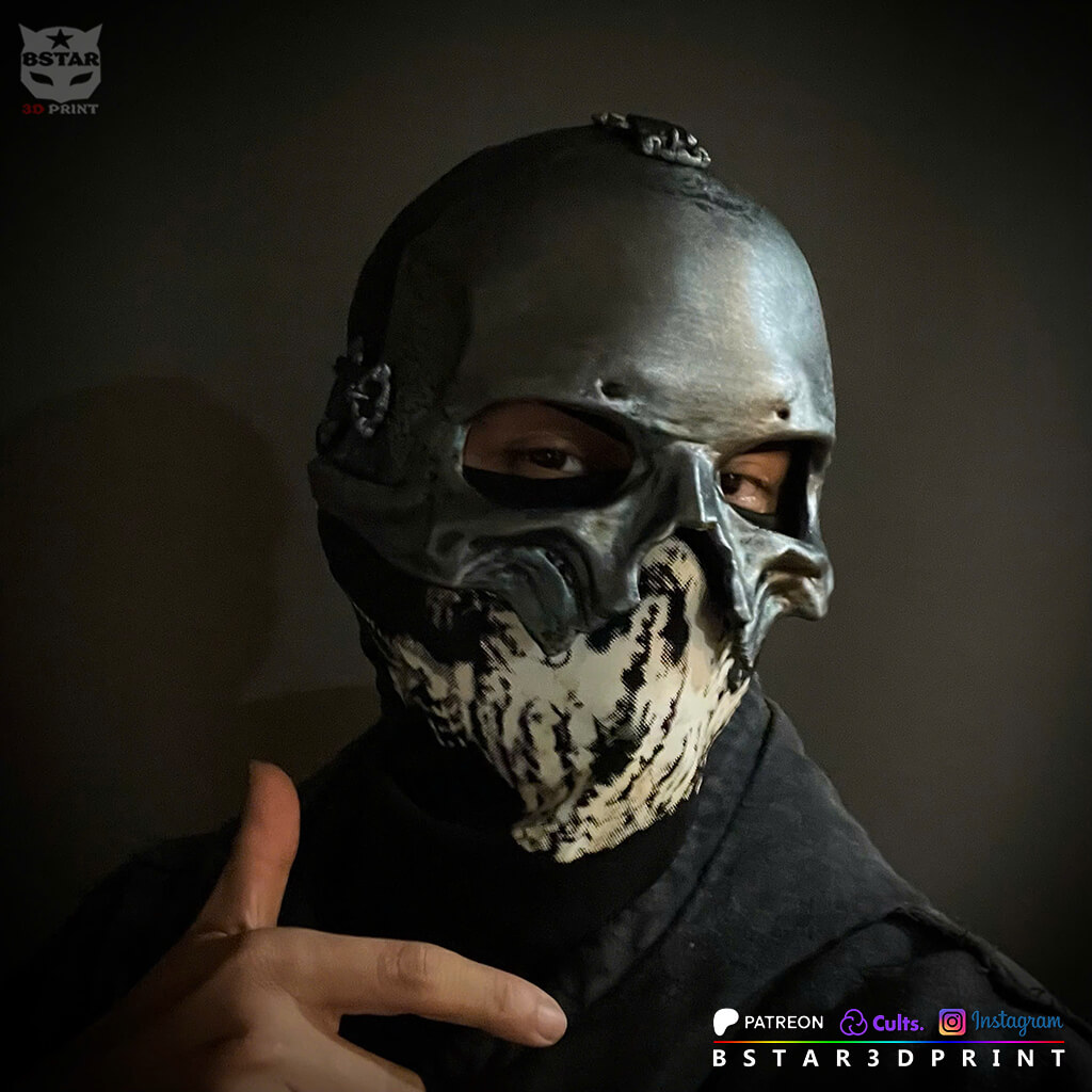 Papa V Skull Half Mask &ndash Ghost Band Inspired Cosplay H 3D Model