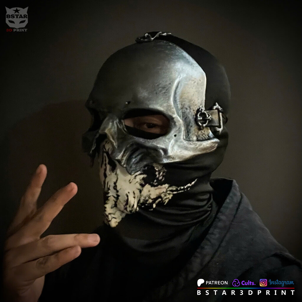 Papa V Skull Half Mask &ndash Ghost Band Inspired Cosplay H 3D Model