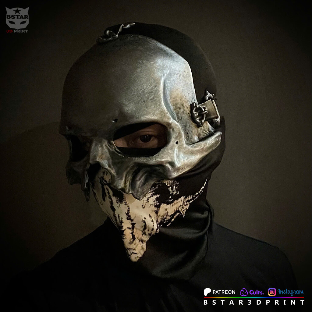 Papa V Skull Half Mask &ndash Ghost Band Inspired Cosplay H 3D Model