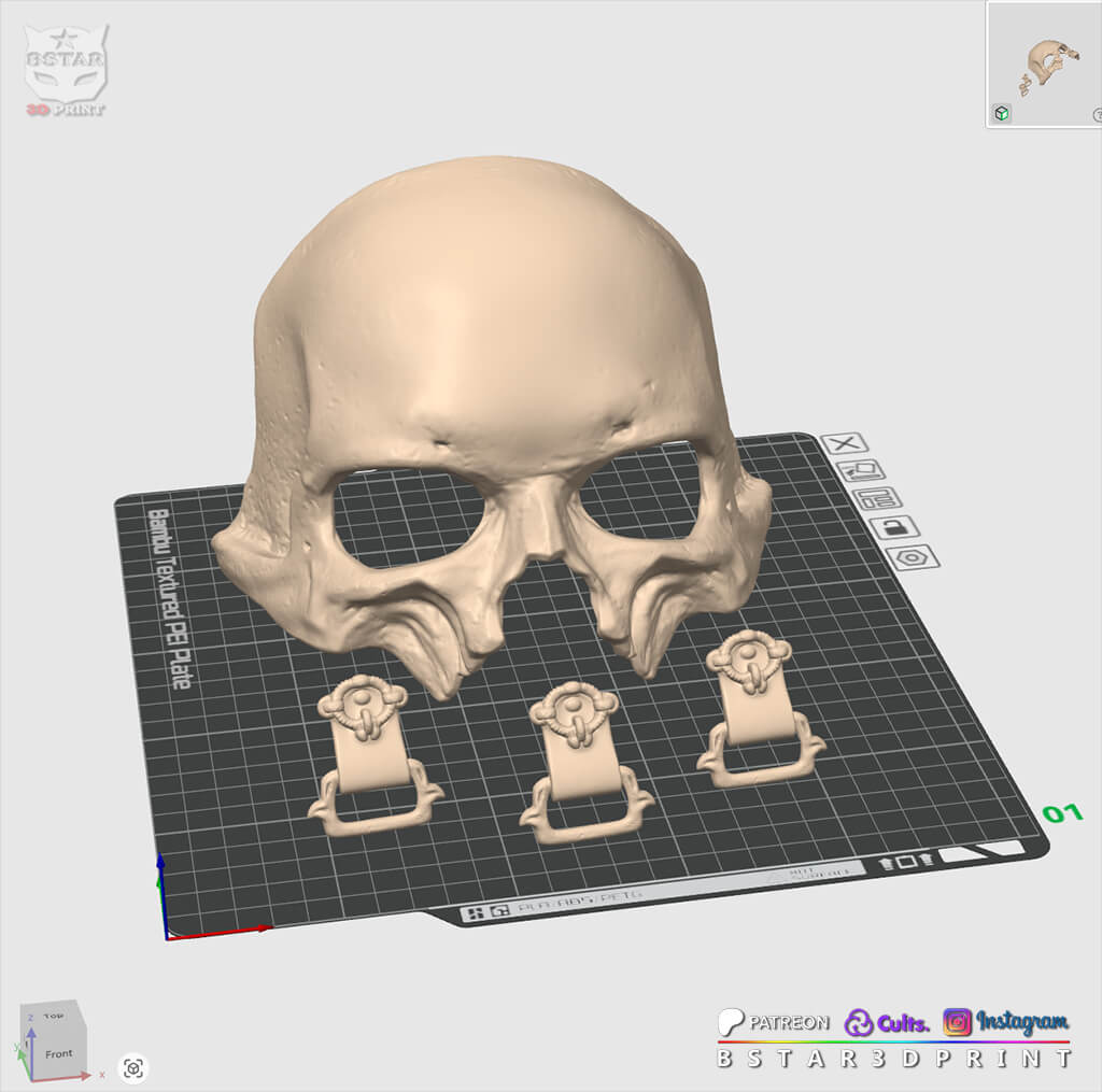 Papa V Skull Half Mask &ndash Ghost Band Inspired Cosplay H 3D Model