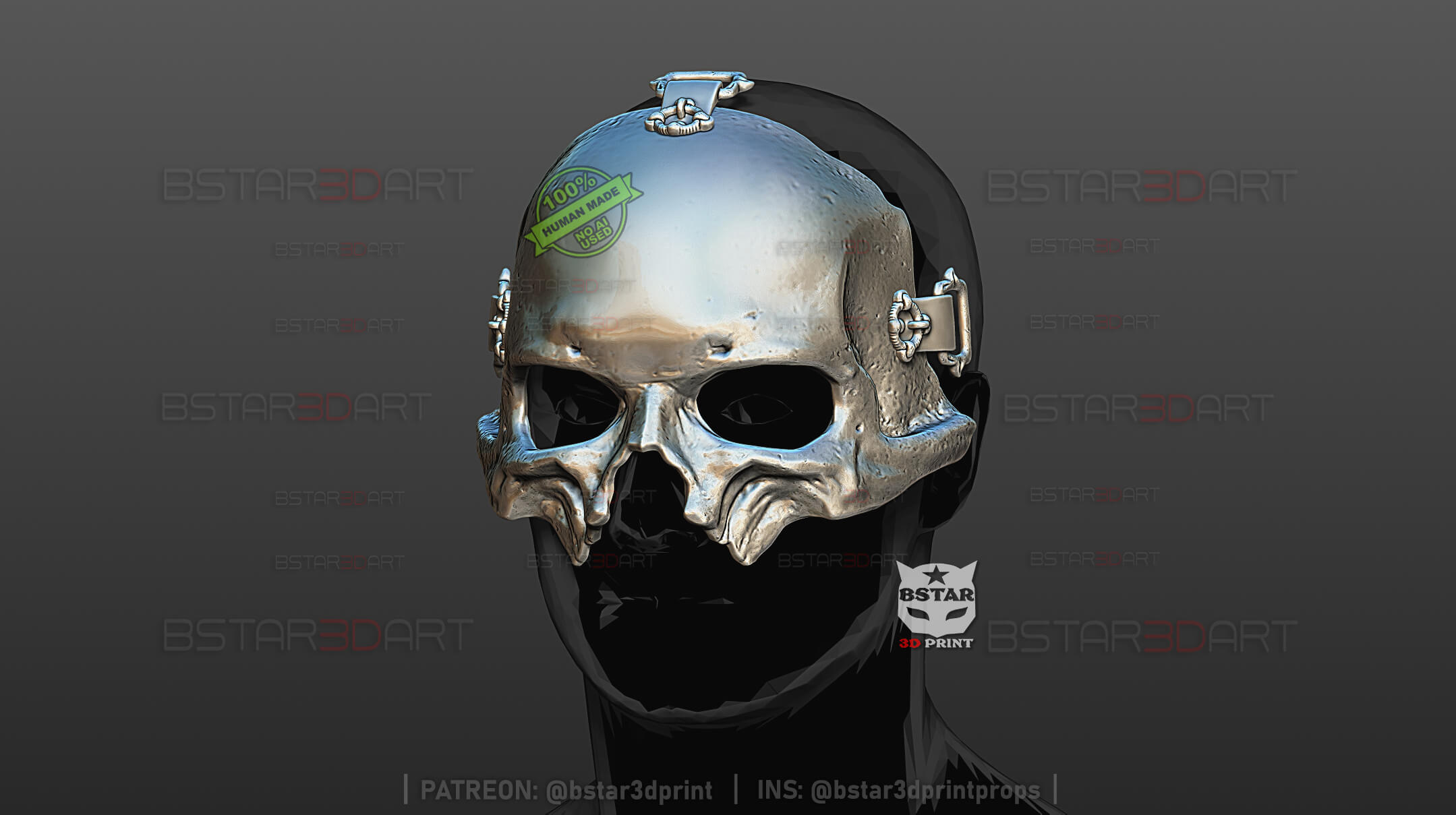Papa V Skull Half Mask &ndash Ghost Band Inspired Cosplay H 3D Model