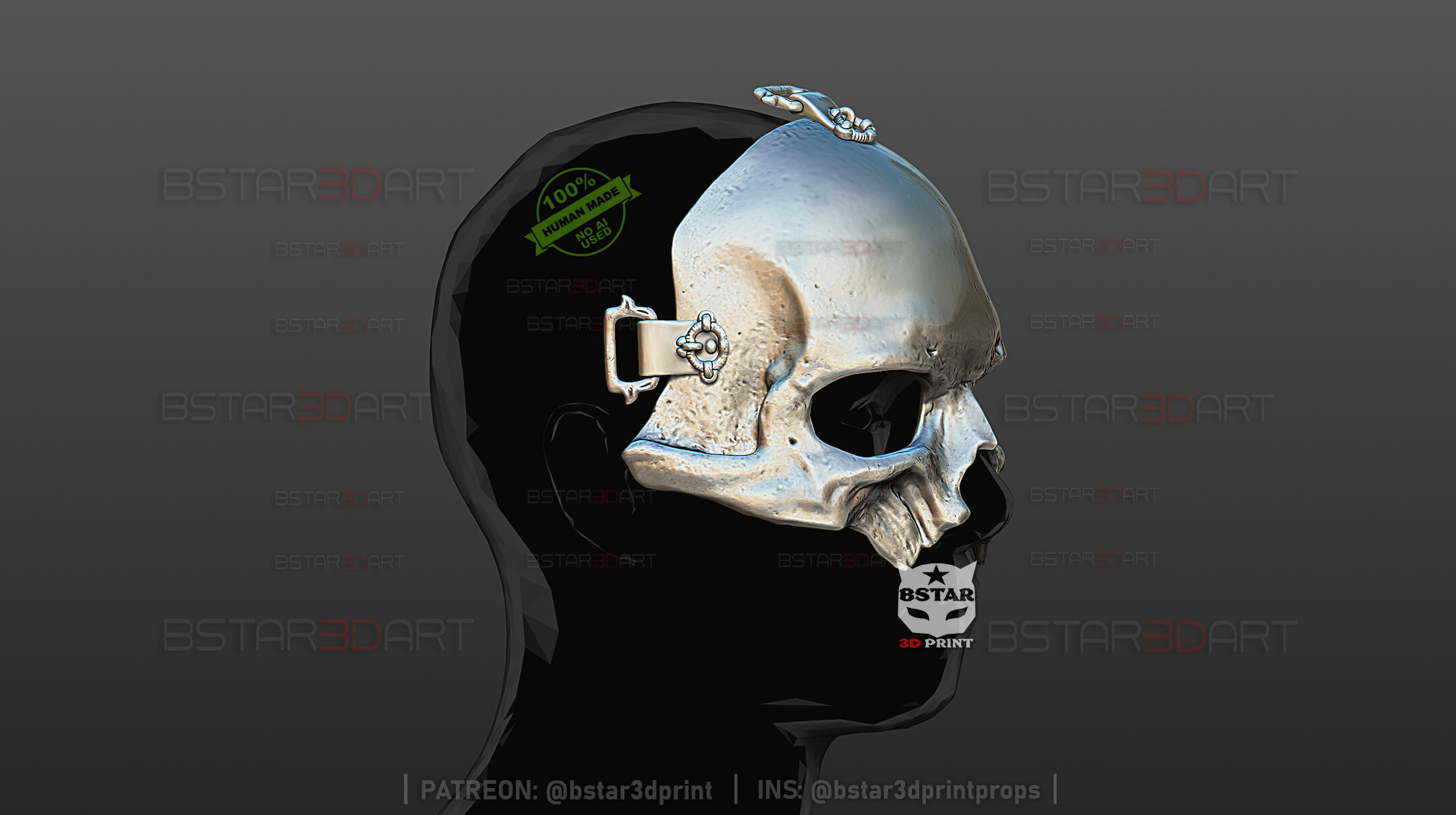 Papa V Skull Half Mask &ndash Ghost Band Inspired Cosplay H 3D Model
