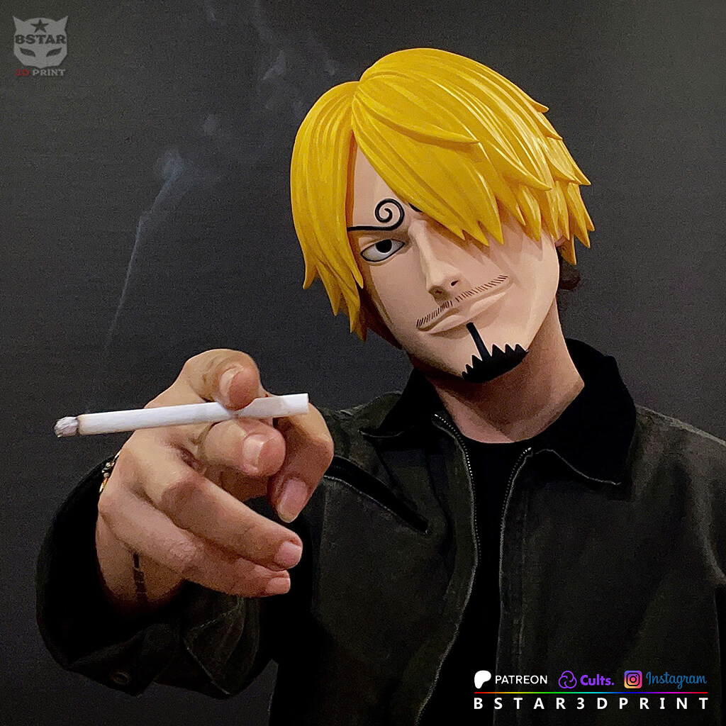 Sanji Head with Hair Wearable - One Piece Anime Cosplay 3D Model