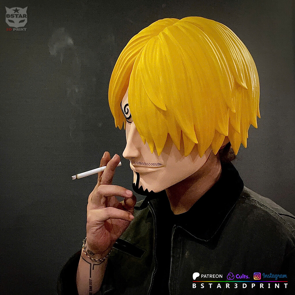 Sanji Head with Hair Wearable - One Piece Anime Cosplay 3D Model