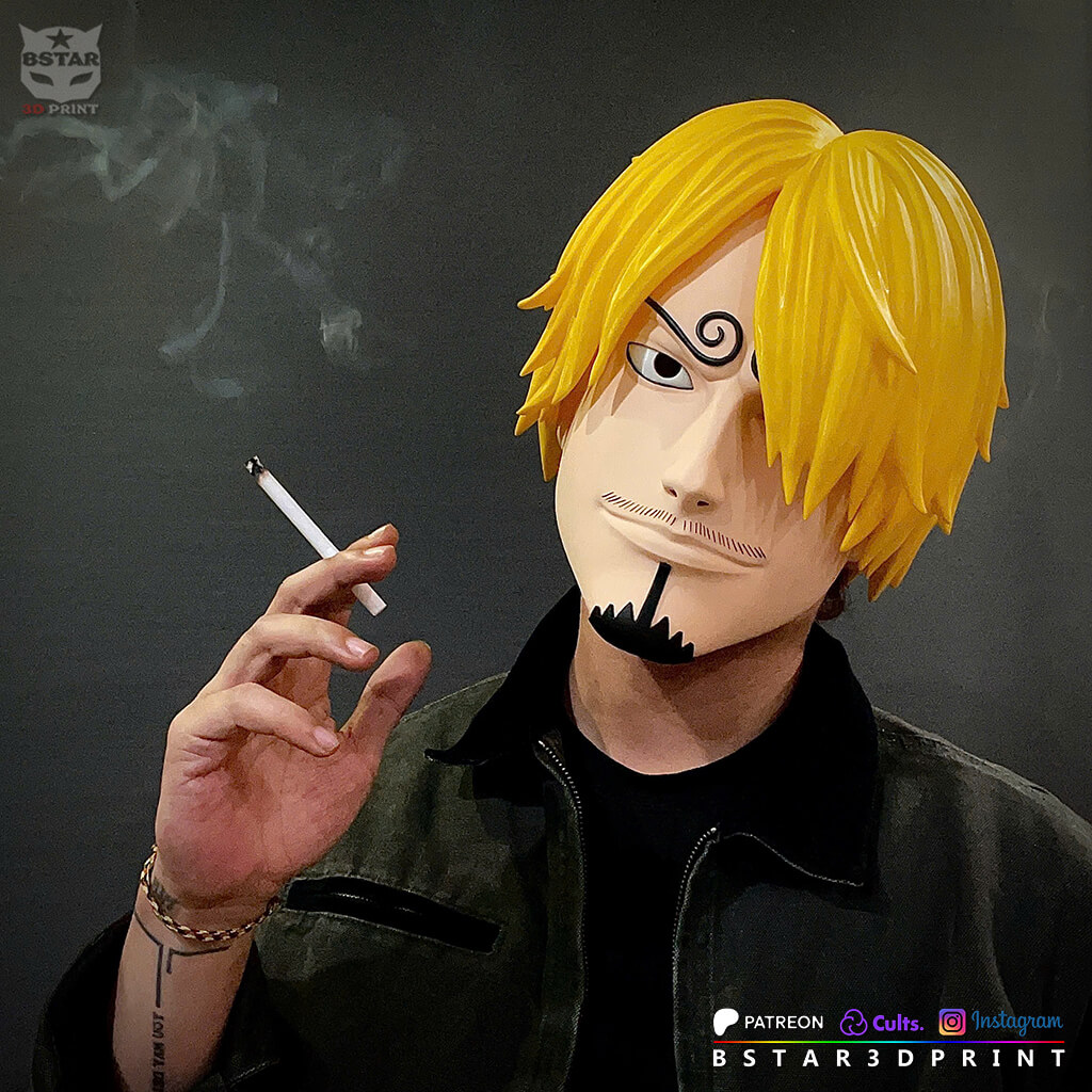 Sanji Head with Hair Wearable - One Piece Anime Cosplay 3D Model