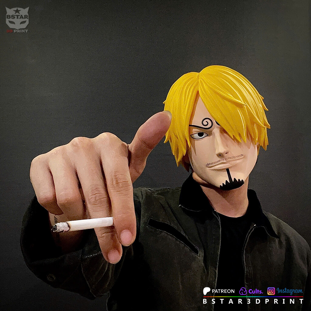 Sanji Head with Hair Wearable - One Piece Anime Cosplay 3D Model