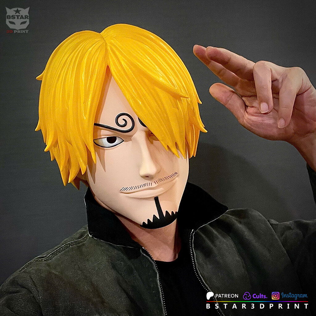 Sanji Head with Hair Wearable - One Piece Anime Cosplay 3D Model