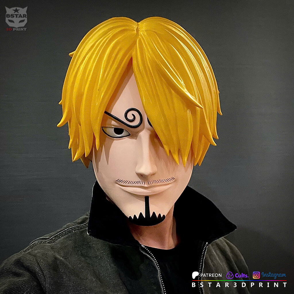 Sanji Head with Hair Wearable - One Piece Anime Cosplay 3D Model