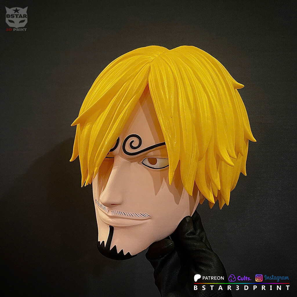Sanji Head with Hair Wearable - One Piece Anime Cosplay 3D Model