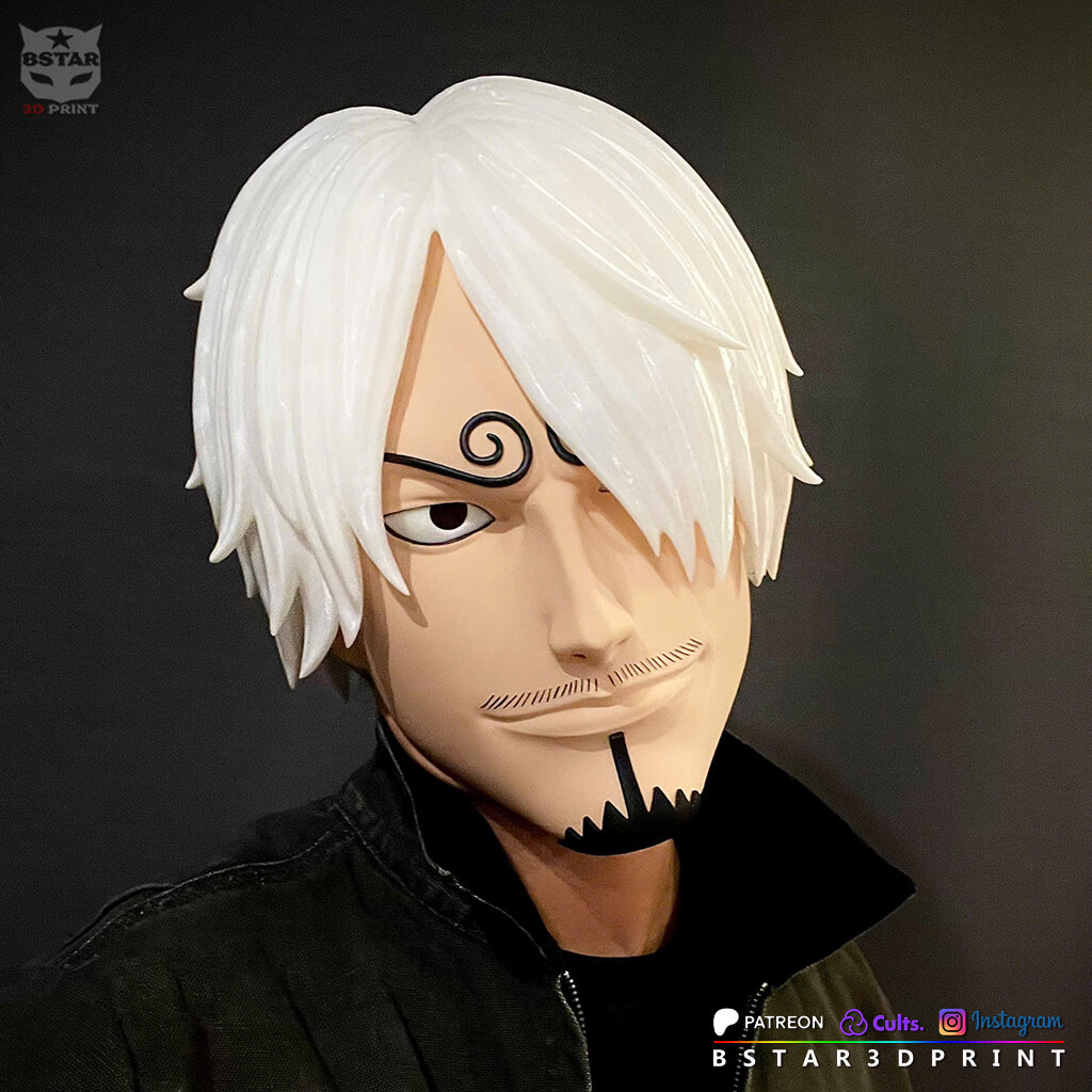 Sanji Head with Hair Wearable - One Piece Anime Cosplay 3D Model