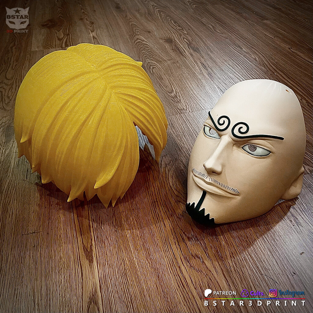 Sanji Head with Hair Wearable - One Piece Anime Cosplay 3D Model