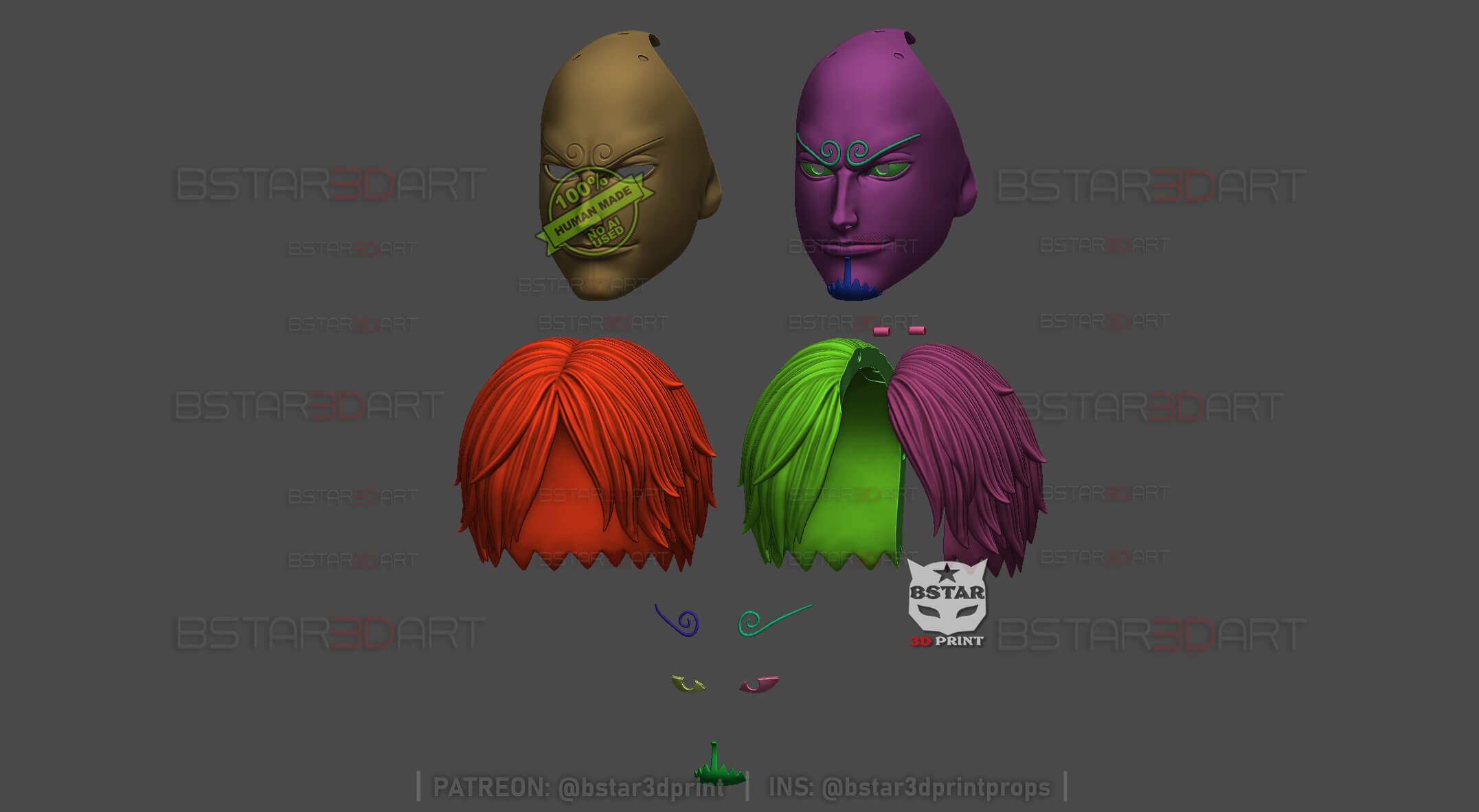 Sanji Head with Hair Wearable - One Piece Anime Cosplay 3D Model
