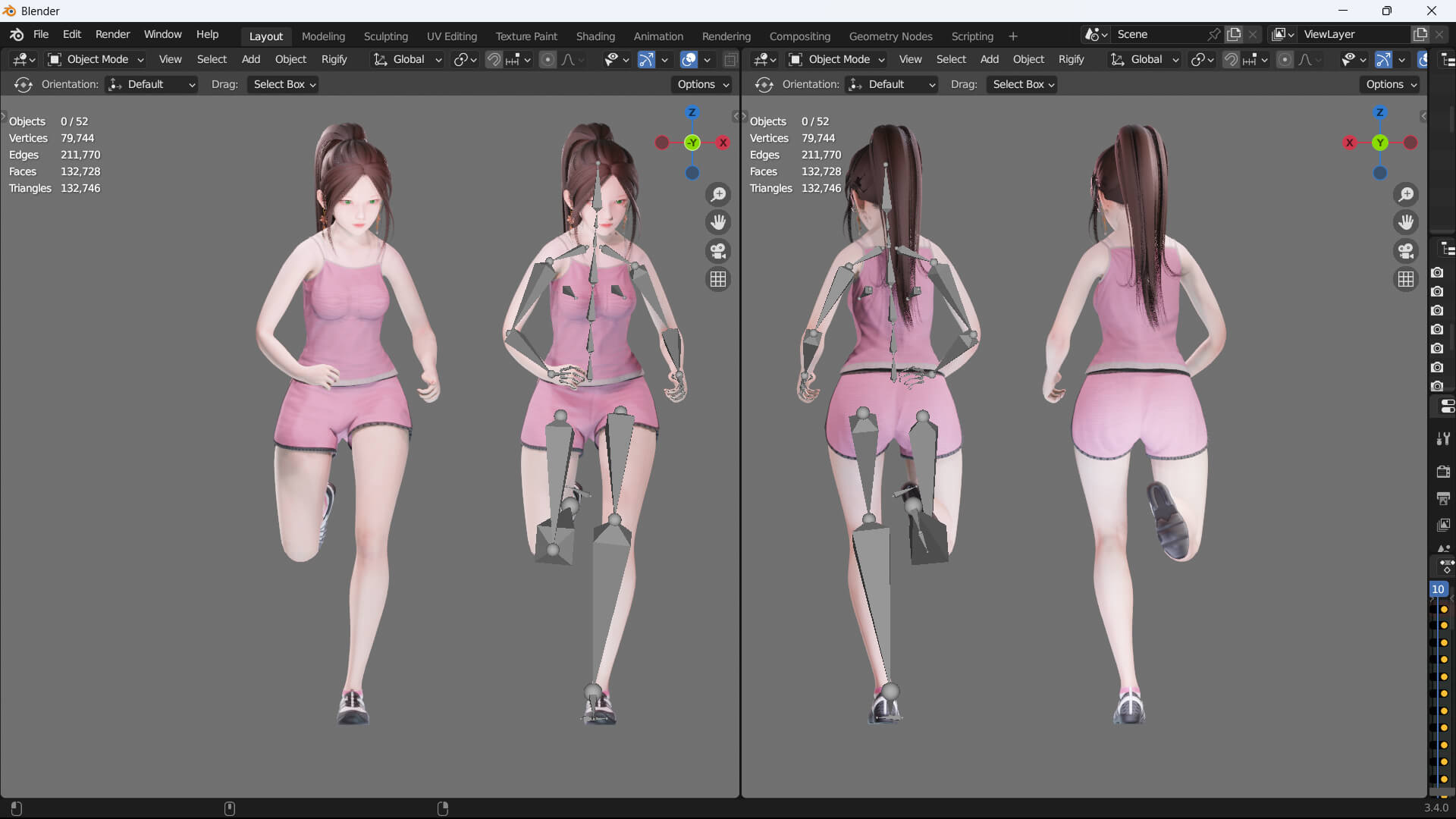 Casual Clothes 0030 - Rig - UE - Unity - Blender - Animated 3D Model