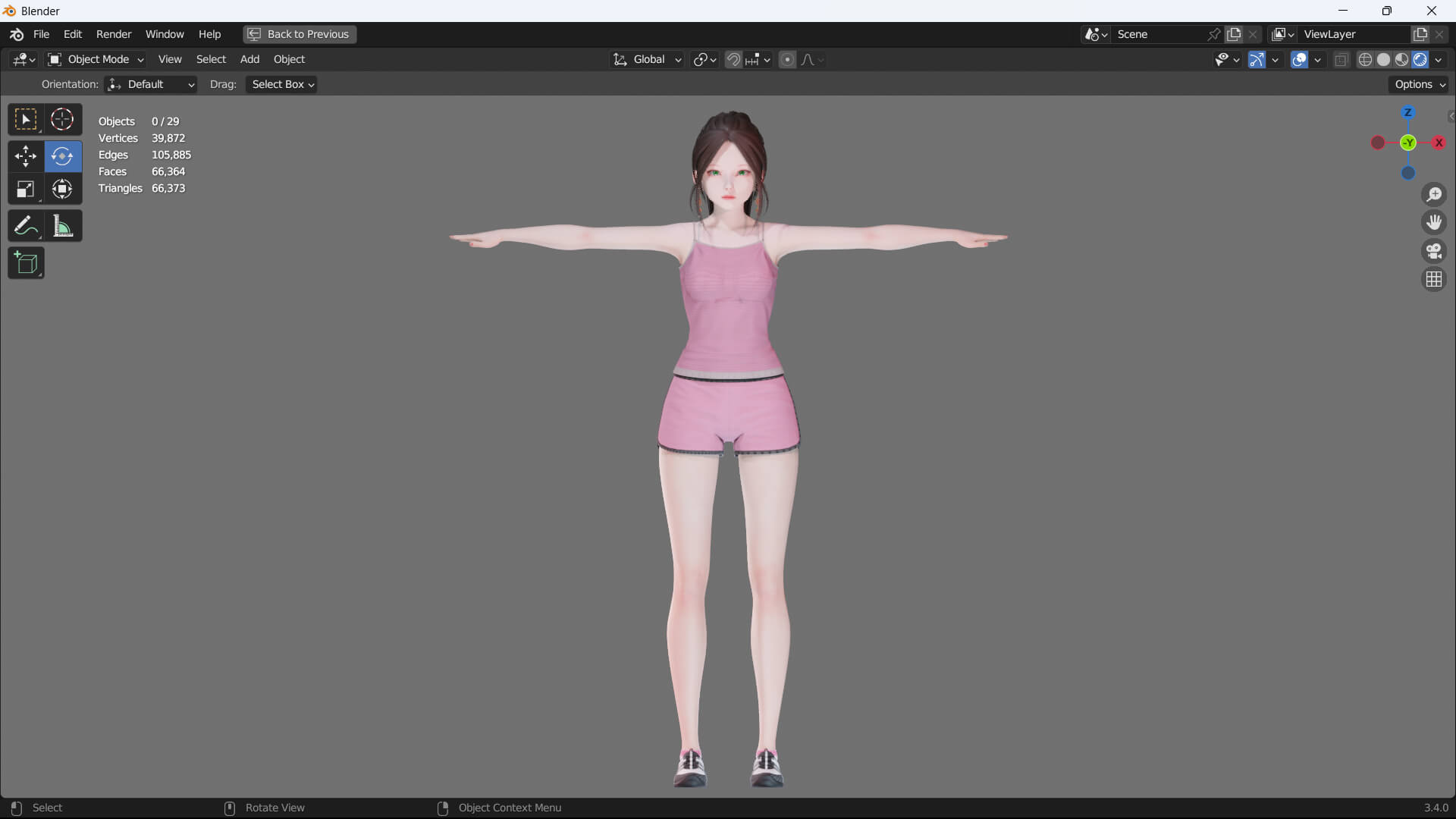 Casual Clothes 0030 - Rig - UE - Unity - Blender - Animated 3D Model