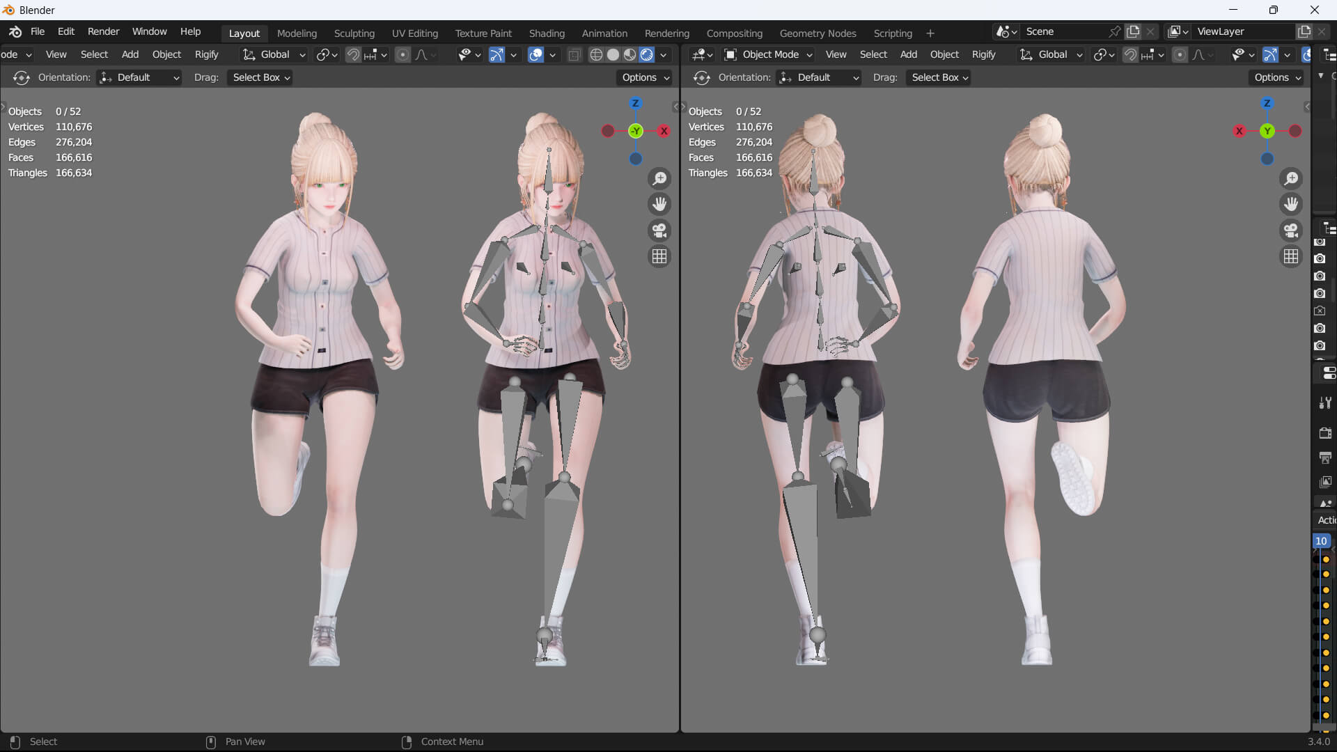 Casual Clothes 0031 - Rig - UE - Unity - Blender - Animated 3D Model