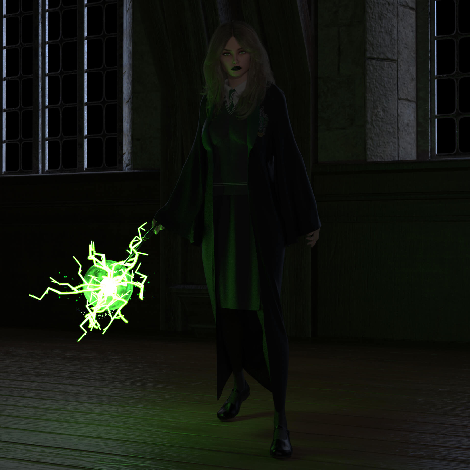 Night Encounter - Draco Malfoid 3D Render, Digital Artwork by braunmar