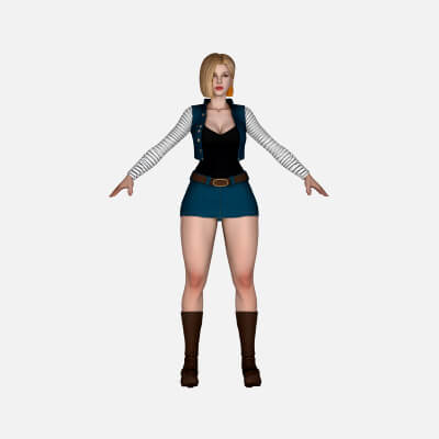 Android 18 &ndash Dragon Ball Inspired 3D Character Model M 3D Model