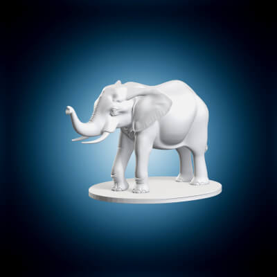 African Elephant 3D Sculpture Model