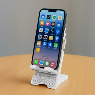 Tribal Aztec Phone Stand 3D Print Desk Holder STL 3D Print M