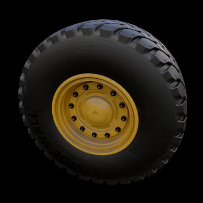 Low Poly Truck Wheel