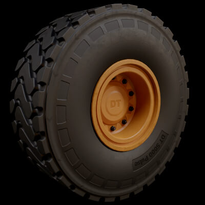 Tractor Wheel Tire 3D Model